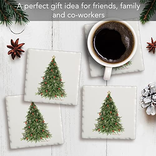 Thirstystone O' Christmas Tree 4 Pack Tumbled Tile Stone Coasters - Image 4