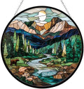 National Park Suncatcher Stained Glass Window Hanging Handmade Stained Glass Suncatchers Metal Chain Outdoor Garden Decor Gift for Women Christmas Thanksgiving by 365CUSGIFTS
