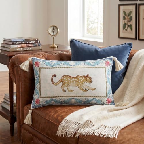 patdrea Designer Vintage Leopard Print Pillow Cover,12"x20",Set of 2 - Image 3