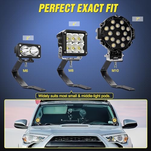 Nilight Ditch Light Brackets for Toyota 4Runner 2009-2023 Tundra 2007-2021
