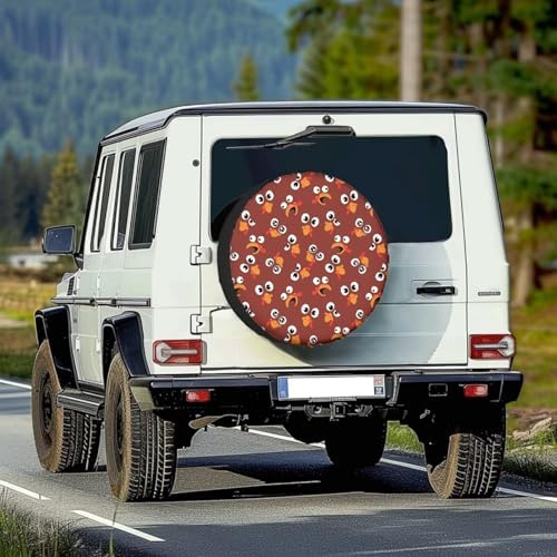 Thanksgiving Turkey Face Spare Tire Cover, Weatherproof Wheel Protection Tire Cover Dust-Proof for Truck, Trailer, RV, SUV and Camper Van, Accessories 18-Inch Fits Tire Diameter 33"-34"