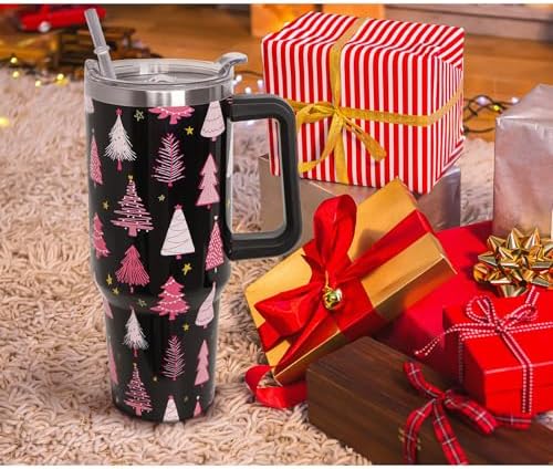 Christmas Tumbler 40 oz Xmas Tree Cup Winter Coffee Travel Mug Stainless Steel Insulated Cups Holiday Water Bottle Christmas Decor Gifts for Women - Image 2