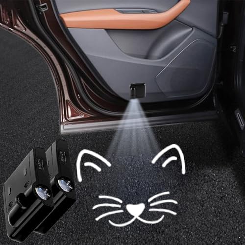 2PCS Cat Cars Door Logo Projector LED Shadow Light Welcome Lamp