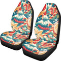 Christmas 2 Pcs Set Car Seat Covers, Cartoon Christmas Tree Seat Covers for Cars Winter Snowflake, Xmas Crutch Candy Decor Universal Seat Cover for Sedan, SUV, Truck