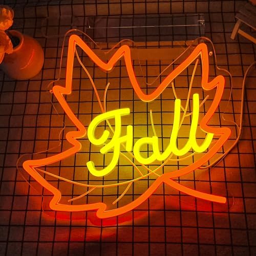 Fall Neon Sign Maple Neon Light for Wall Decor Dimmable Thanksgiving Neon Sign for Thanksgiving Autumn Theme Party Holiday Gift Lamp Decor - Image 2