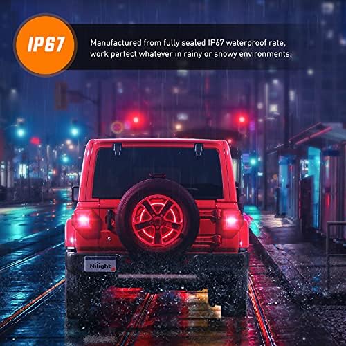 Nilight LED Spare Tire 3rd Brake Light for Jeep Wrangler