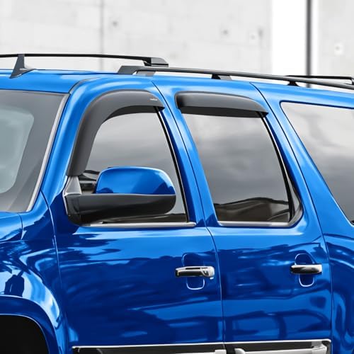 Goodyear Shatterproof Window Deflectors for GMC Yukon XL 1500 2007-2014, Tape-on Rain Guards, Window Visors, Vent Deflector Visor, Car Accessories, 4 pcs. - GY008841