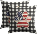4th of July Pillow Covers 20x20 Set of 2, Patriotic Throw Pillow Covers Independence Memorial Day Pillowcase, Summer Plaid Decorative Fourth of July Cushion Case Couch for Indoor Outdoor Home Decor by Trongr