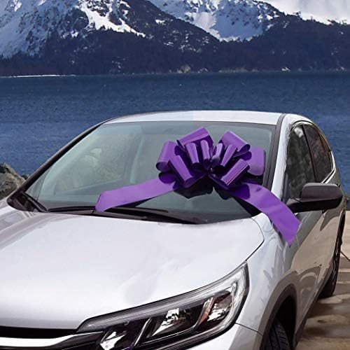 Big Purple Car Bow Ribbon - 25" Wide, Large Gift Decoration, Halloween - Image 2