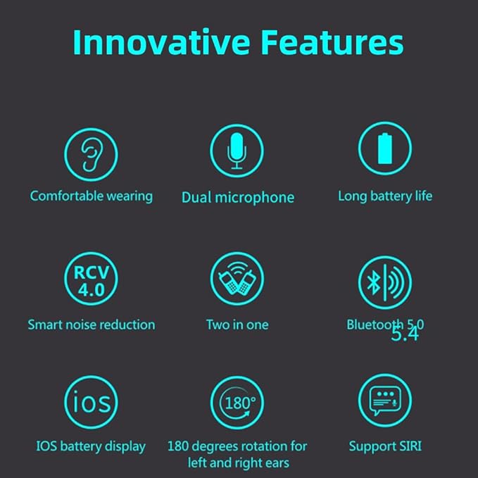IHAO Bluetooth Earpiece Headphone Dual Noise Cancelling Mic Painless Open-Ear - Image 5