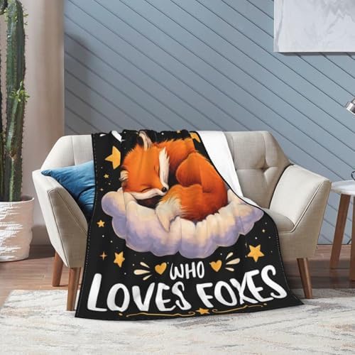 Cute Fox Blanket for Women, Gifts for Girls, Just A Girl Who Loves Foxes Blankets for Kids, Soft Cozy Lightweight Throw for Bed Sofa Home Travel Room Decor, 50x60 Inch - Image 3