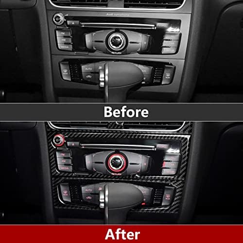 Car Air Conditioning CD Panel Decals for Audi A4 A5 S4 S5 RS4 RS5 Q5 Accessories Carbon Fiber Interior Stickers, Style B