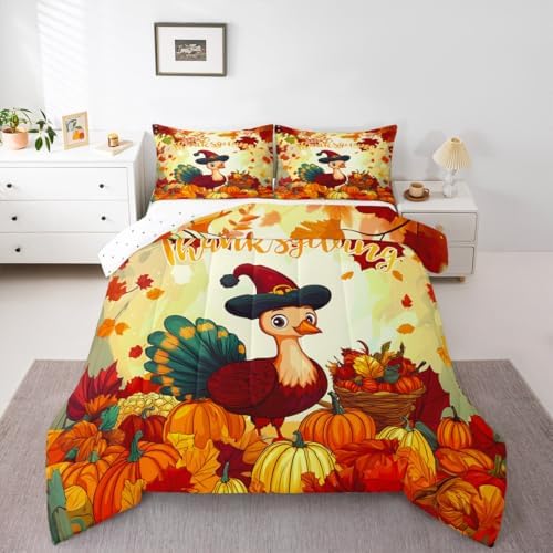 Erosebridal Fall Pumpkin Comforter Set Kids Boys Girls Queen by Erosebridal