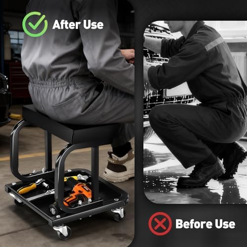DNA MOTORING Mechanics Roller seat, Rolling Creeper Garage/Shop Seat - Image 7