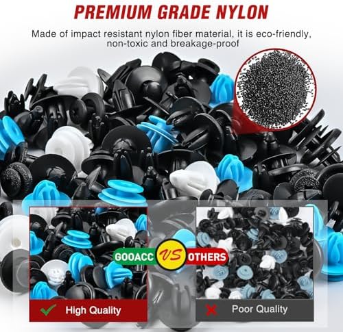 Nilight 121PCS Car Bumper Retainer Clips 6mm 6.5mm 7mm 8mm 9.5mm 9.8mm Expansion Screws Replacement Kit Door Trim Panel Clips Bumper Push Rivet Clips for Toyota Honda GM Mazda