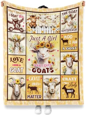 Jekeno Goat Sheep Gifts Blanket, Soft Cozy Plush Throw Blanket 50"x60" - Image 3