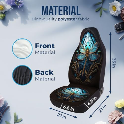 GENANY Dragonfly Car Seat Covers, 2-Piece Front Seat Set