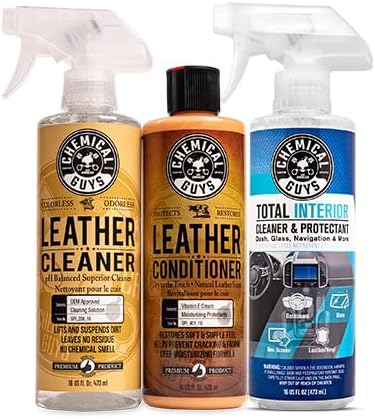 Chemical Guys, Leather Cleaner, Conditioner & Total Interior Bundle, 16 oz