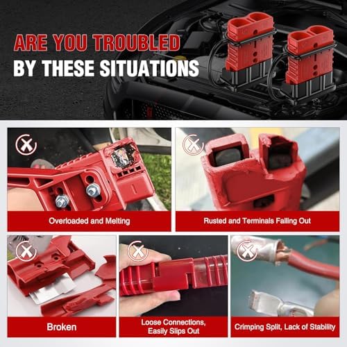 Nilight 175A Anderson Connector 4AWG Plug 12V-36V Battery Connect Kit