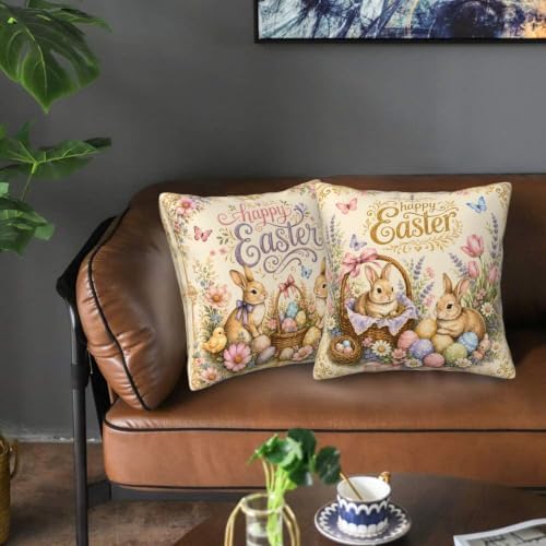 Happy Easter Throw Pillow Covers 18x18 inch Set of 2 - Image 6
