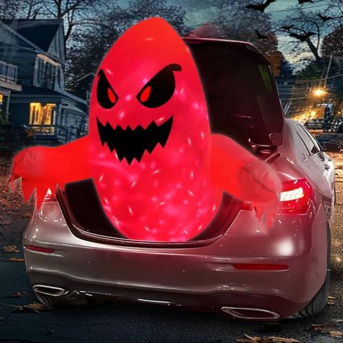 TURNMEON 3.5FT Halloween Inflatable Ghost Trunk or Treat Car Decoration Kit Broke Out from Car Decor SUV Build-in LEDs Blow up Halloween Outdoor Decorations Party Lawn Yard by TURNMEON