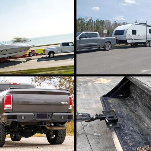 Nilight Step Hitch Bumper Mount 2 Inch Receiver Bolt-On Bike Hitch Receiver Tube Trailer Truck RV Cargo Receiver Hitch 5000 Lbs Powder Coated