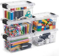 Superio 1.85 Quart Clear Plastic Storage Boxes with Lids, Stackable Organizer Containers, BPA-Free Storage Bins for Home, Office, School & Dorm, 5 Pack by Superio