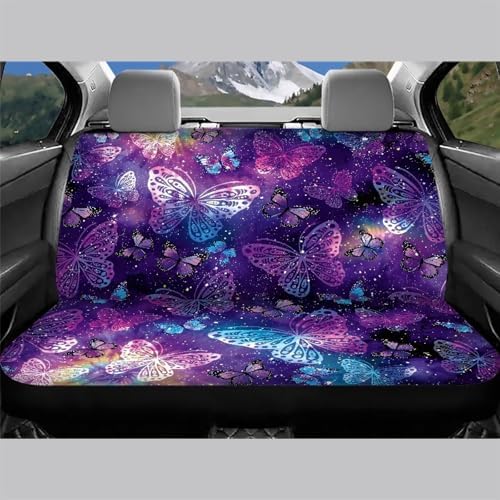 Purple Butterfly Car Back Seat Covers,Non-Slip Interior Protective Covers Rear Facing Cars Seat Cushion Seat Cover