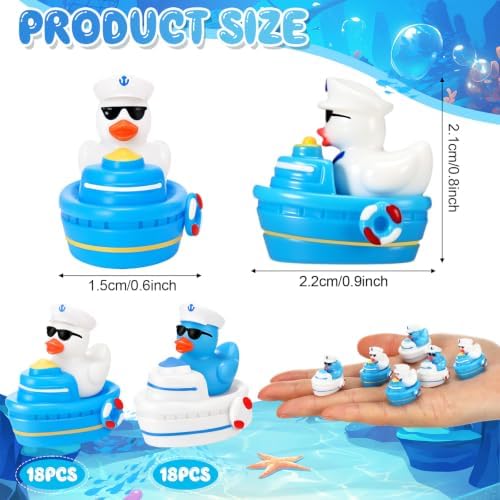RoundFunny 50 Pcs Mini Sunglasses Sailor Cruise Ducks Tiny Resin Duck - Image 3