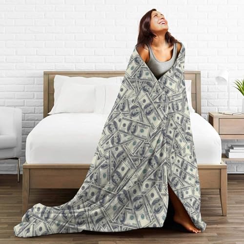 Socira Money Blanket 100 USA Dollar Throw Blanket Money Gifts for Women Men Soft Sofa one Hundred Throw Travel Camping Bed for Home Car M - Image 4
