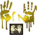 customTAYLOR33 High Intensity Grade Reflective Bloody/Dripping Hands Decals for Helmets, Windscreens, Rear Windows, Bumper Stickers (12" Height (Adult Size), Yellow/Gold)