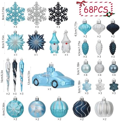 Blue and Sliver Fall Christmas Ornaments for Tree Thanksgiving Decorations - Image 3