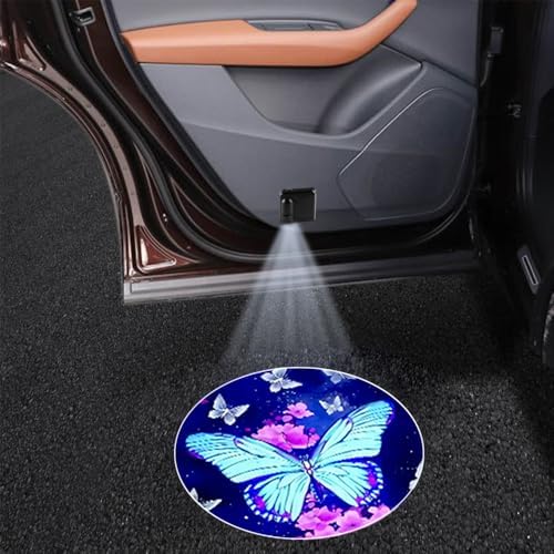 2PCS Butterfly Cars Door Logo Projector LED Shadow Light Welcome Lamp