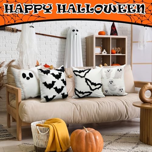 HunnmingRe 4pcs Halloween Throw Pillow Covers Set 18x18 Inch - Image 5