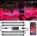 Nilight 4PCS USB Car Interior Neon Accent Lights RGB App and Button Control