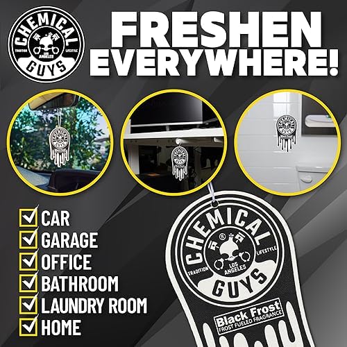 Chemical Guys, Hanging Air Fresheners, Black Frost Scent, 12 Pack, for Cars - Image 4