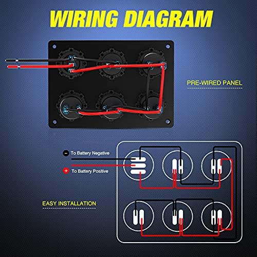 Nilight 6 in 1 Charger Socket Accessory Power Outlet Panel 12V 24VDC