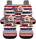 Vibrant American Flag Eagle Car Seat Covers 4Pcs Front & Rear Seat Covers Universal Fits for Truck, Sedan, SUV Auto Interior Protector Car Accessories for 250th Years Patriotic