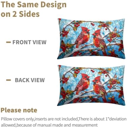 Winter Red Cardinal Bird Pillow Covers 12x20 Set of 2 Highly Absorbent - Image 6