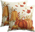 Fall Pumpkin Pillow Covers 22x22 Set of 2 Vintage Burnt Orange Maple Leaves Outdoor Throw Pillows Covers Autumn Thanksgiving Cream Farmhouse Decorative Farmhouse Cushion Case for Room Couch Sofa by Unknown