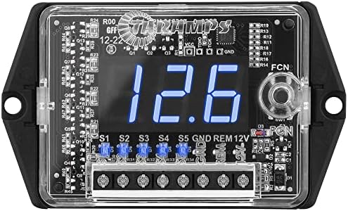 TARAMPS VTS5.1 Automotive Digital Voltmeter and Sequencer VTS 5.1 Blue LED Automotive Car Audio 5 Sequencer Outputs SPL Mode Voltage Protection, Digital Display, Car Audio Monitor, Black
