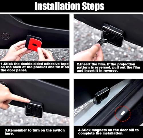 4PCS Skeleton Finger Cars Door Logo Projector LED Shadow Light Welcome Lamp