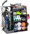 GoSports Premium Wooden Sports Equipment Organizer with Storage Hooks - Golf Bag Rack and Multi-Sport Ball Bin for Garage by Unknown