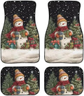 Snowman Floor Mats for Cars 4 Pcs
