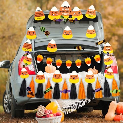 Yeaqee 36 Pcs Religious Trunk or Treat Car Decorations Jesus Candy Corn - Image 6