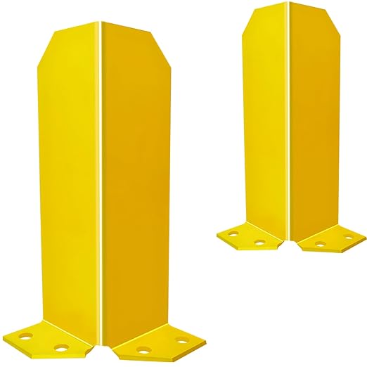Pallet Rack Post Protectors 12" Height Steel Pallet Rack Guard, Safety Yellow by BIGalleons
