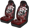 Bulopur Gothic Skull Front Auto Seat Covers for Women Girly Waterproof Car Seat Covers Air Bag Compatible Vehicle Bucket Protectors for SUV Truck Van Sedans