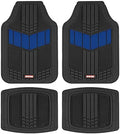 Motor Trend DualFlex™ Rubber Car Floor Mats All Weather Waterproof 4-Piece Sporty Two-Tone Design Car Mats Full Set - Universal Trim-to-Fit Floor Mats for Car, SUV, & Trucks - Car Carpet Protector
