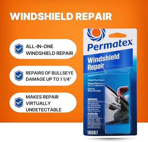 Permatex 16067 Bullseye Windshield Repair Kit, .025 oz. Syringe, .025 Ounce Syringe , White - Image 3