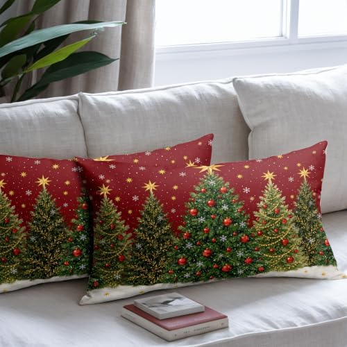 Winter Christmas Tree Lumber Pillow Covers 12x20 Set of 2 Highly Absorbent - Image 7